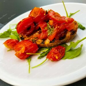 Bruschetta Tomato Closeup in Rome Italy 15