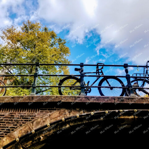 Bicycle or Bike on bridge in Amsterdam