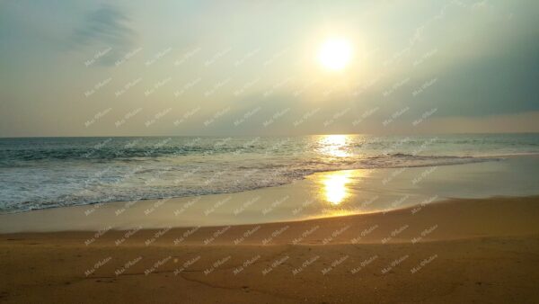 Sand And Waves During Sunset At Beach In Hikkaduwa Sri Lanka